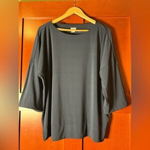 Chico's Dark Navy Boxy Tunic Blouse Size Large